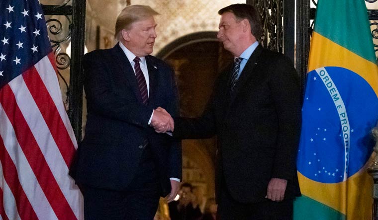 US President Donald Trump with Brazil's Jair Bolsanoro (right) | US Embassy in Brazil