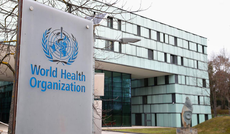 A logo is pictured outside a building of the World Health Organisation in Geneva, Switzerland | Reuters