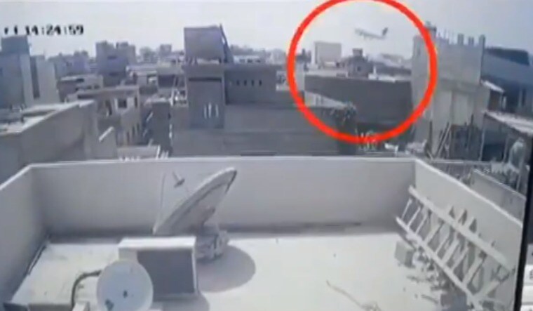 Screengrab from the CCTV footage of the PIA crash | Via Twitter