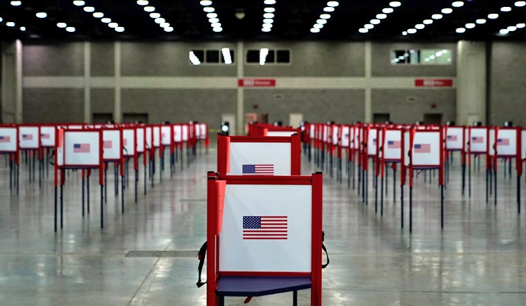 Voting booths stand on the floor of the Expo Center on the day of the primary election in Louisville, Kentucky, U.S. June 23, 2020 | Reuters