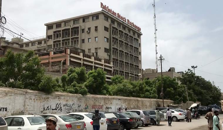 The exterior of stock exchange building in Karachi | Video grab/AP