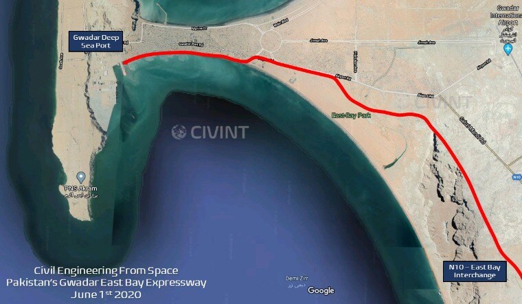 Satellite image of Gwadar | Twitter handle of CIVINT