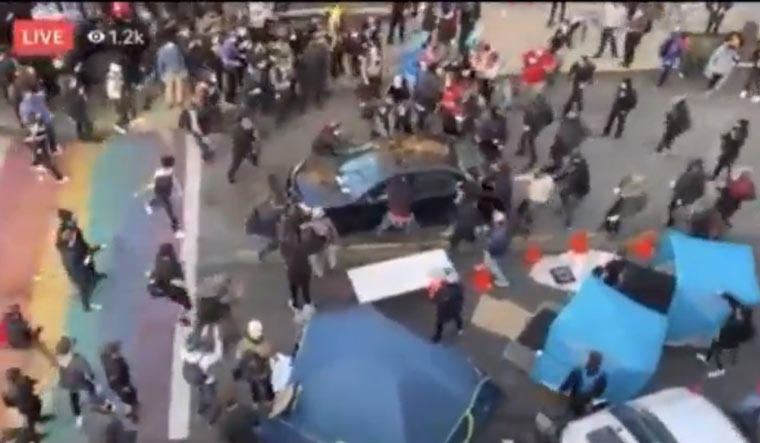 A screenshot from a video of the incident | Twitter