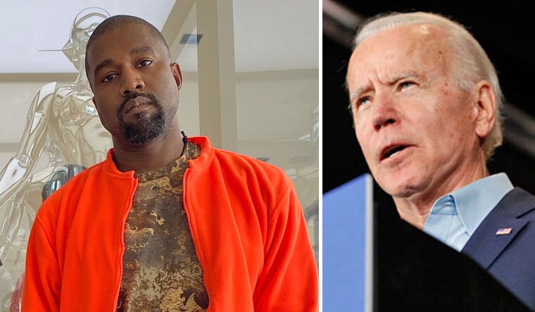 Collage: Rapper Kanye West and Democrat Presidential nominee Joe Biden | Twitter, AP