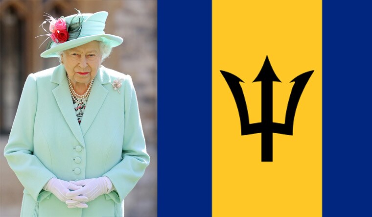 Collage: Queen Elizabeth II, the Flag of Barbados | Reuters, File