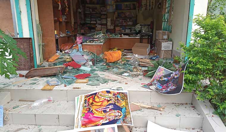An ISKCON temple that was attacked by a mob on Saturday in Noakhali, Bangladesh | ISKCON Twitter 
