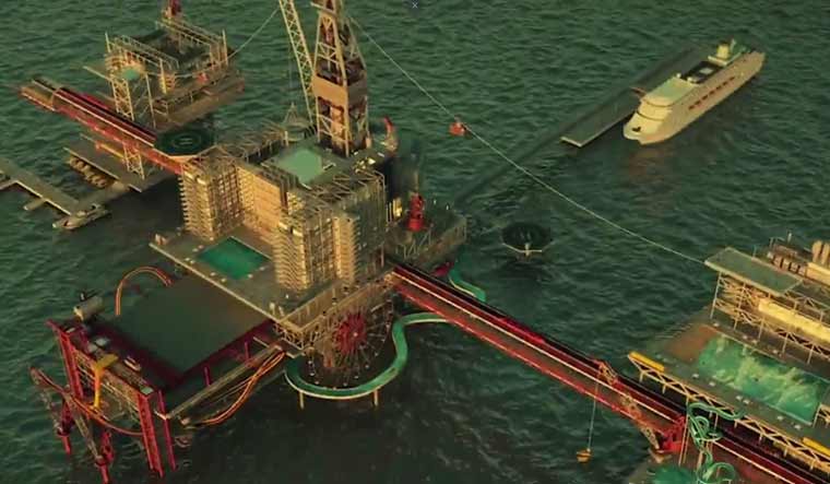 A screenshot from a promotional video showing THE RIG | Public Investment Fund 