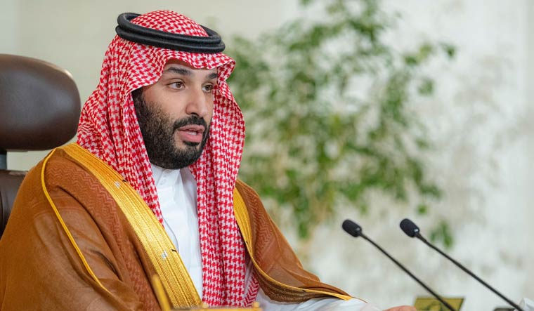 Saudi Crown Prince Mohammed bin Salman addresses the Saudi Green Initiative forum opening ceremony in Riyadh, Saudi Arabia, October 23, 2021 | Reuters
