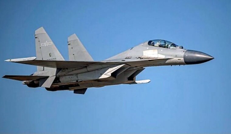 In this undated file photo released by the Taiwan Ministry of Defense, a Chinese PLA J-16 fighter jet flies in an undisclosed location | AP