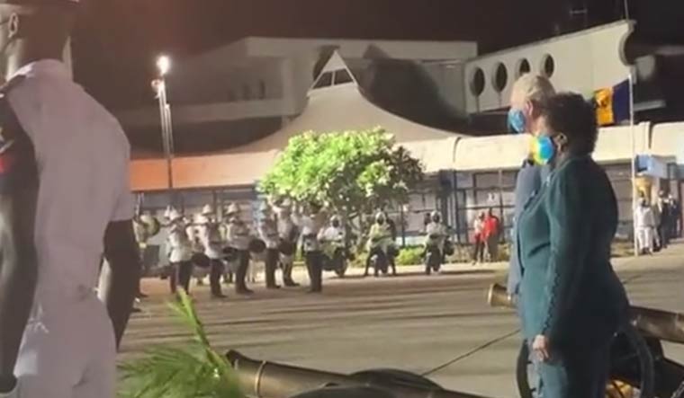 Prince Charles after arriving in Barbados | Clarence House Twitter handle
