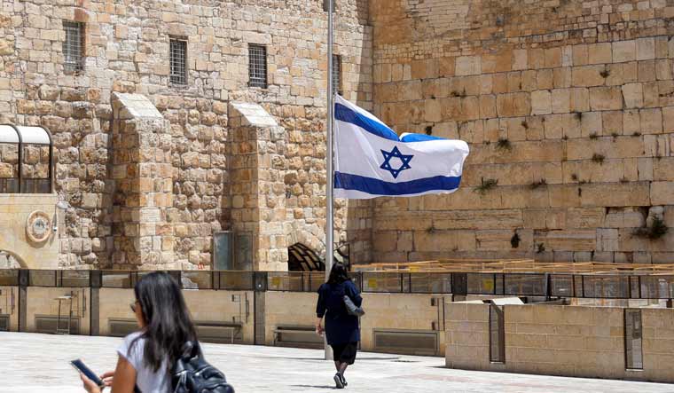 israel-flag-half-mast-ap