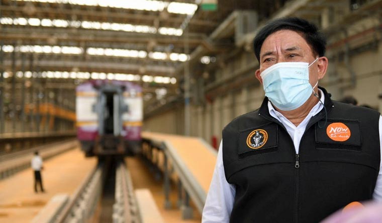 Bangkok governor Aswin Kwanmuang visits a train station as Thai government plan plan to convert 15 disused railway carriages into a 240-bed coronavirus disease (COVID-19) isolation ward for patients with less severe symptoms in Bangkok, Thailand July 27, 2021 | Reuters