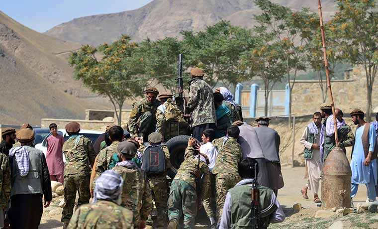 Militiamen loyal to Ahmad Massoud, son of the late Ahmad Shah Massoud, push a vehicle during a training exercise, in Panjshir province, northeastern Afghanistan, Monday, Aug. 30, 2021. The Panjshir Valley is the last region not under Taliban control following their stunning blitz across Afghanistan | AP