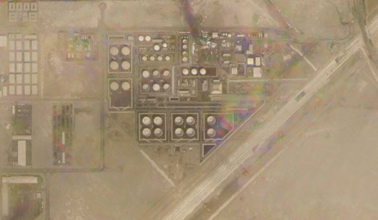 Satellite imagery provided by Planet Labs PBC shows smoke rising over the ADNOC depot in Abu Dhabi | AP/PTI