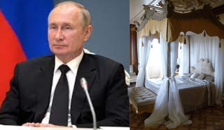 Vladimir Putin | Reuters; a bedroom in Putin's mansion by the Black Sea | navalny.com