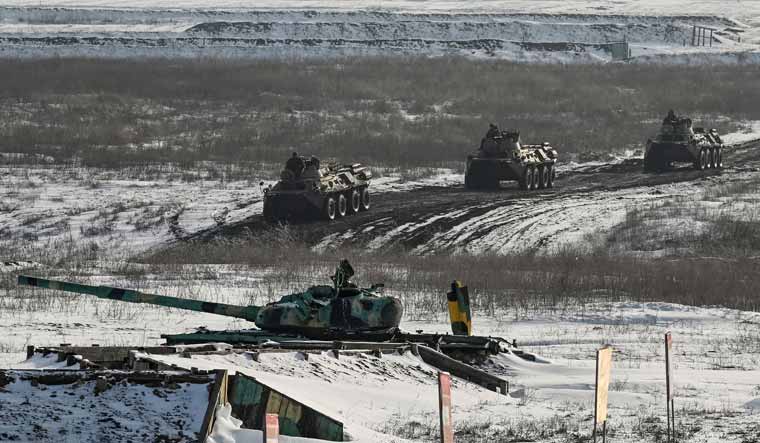 Russian tanks Rostov Reuters