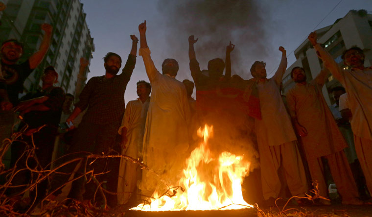 Imran Khan's supporters stage a protest in Karachi | AP