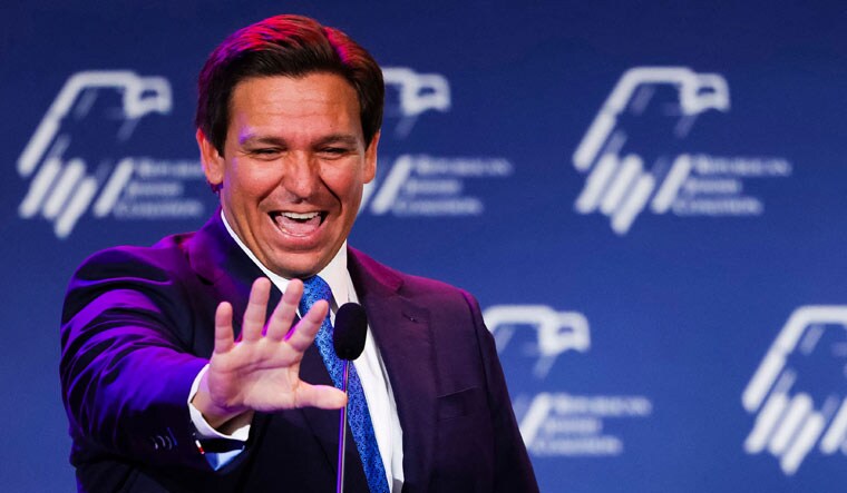 Republican Florida Governor Ron DeSantis waves to supporters, in Las Vegas | AFP