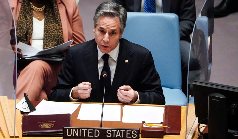  Antony Blinken speaks during a meeting of the UN Security Council | Reuters