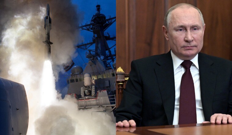 A collage of an SM-6 missile (Wikipedia Commons) and Vladimir Putin (Reuters)