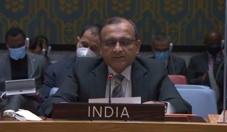 T.S. Tirumurti speaking in the UN Security Council | Via Twitter