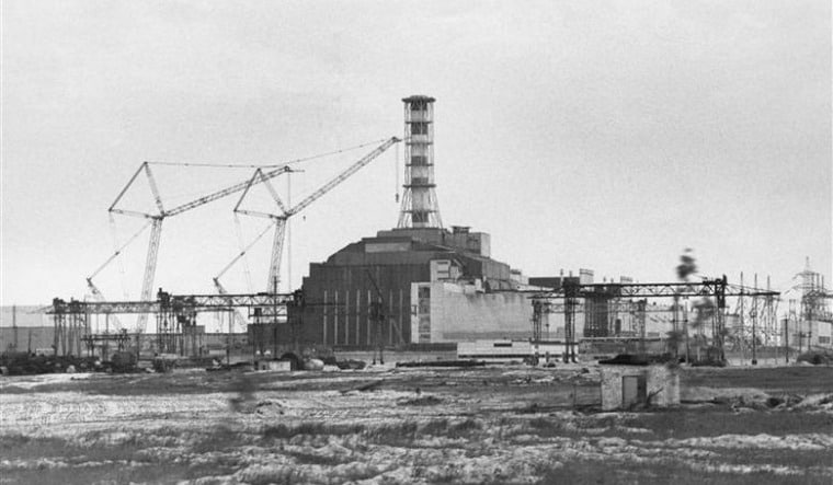 A view of the Chernobyl nuclear plant, with reactor no. 4 in the foreground, May 14, 1988 | Reuters