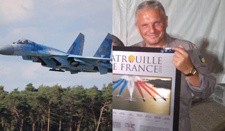 A collage of an Su-27 and Oleksandr Oksanchenko | Ministry of Defence of Ukraine