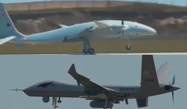 A collage showing Akinci (top) and Wing Loong II (bottom) | Screengrab from Pakistan Air Force