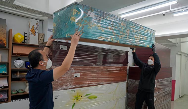 Virus Outbreak Hong Kong Coffins