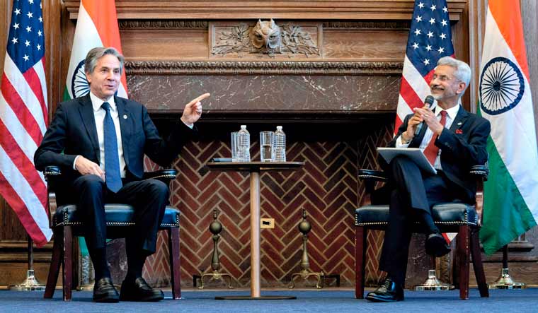 Secretary of State Antony Blinken and External Affairs Minister S. Jaishankar host a US-India higher education dialogue at the Howard University Founders Library in Washington | AP/PTI