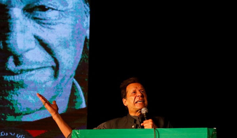 Imran Khan speaking at a rally | Reuters