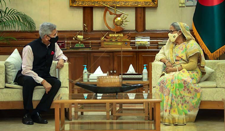 External Affairs Minister S. Jaishankar with Bangladesh Prime Minister Sheikh Hasina during a meeting, in Dhaka | PTI