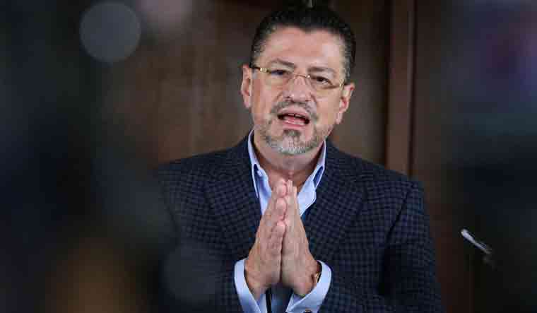 Costa Rica's president-elect Rodrigo Chaves speaks during a news conference  | Reuters