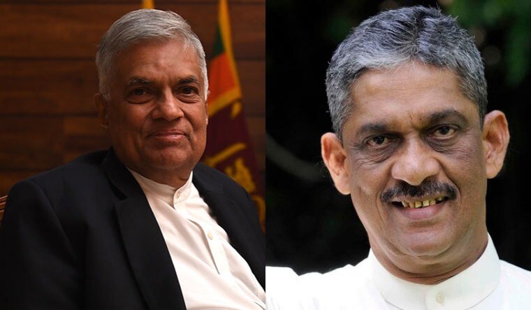 A collage showing Ranil Wickremesinghe (Bhanu Prakash Chandra), on left, and Sarath Fonseka (via Facebook)