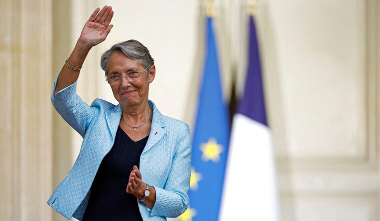 Newly-appointed French Prime Minister Elisabeth Borne gestures as she attends a handover ceremony in the courtyard of Hotel Matignon in Paris, France, May 16, 2022 | Reuters