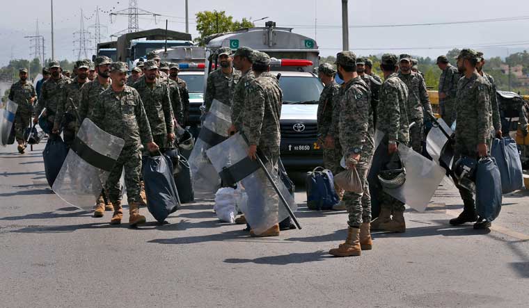 Police in riot gear in Islamabad | AP