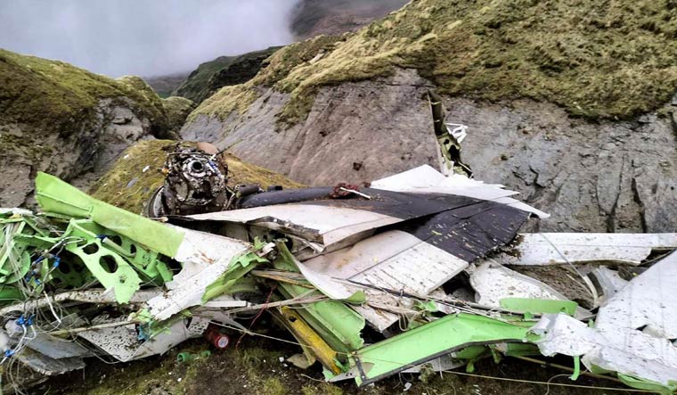 Wreckage of a Twin Otter aircraft, operated by Nepali carrier Tara Air | AFP
