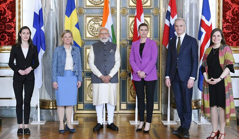 Prime Minister Narendra Modi with his counterparts in the Nordic nations | Twitter