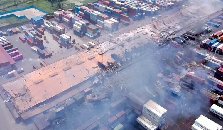 Smoke emerging from the disaster site in Chittagong | Reuters