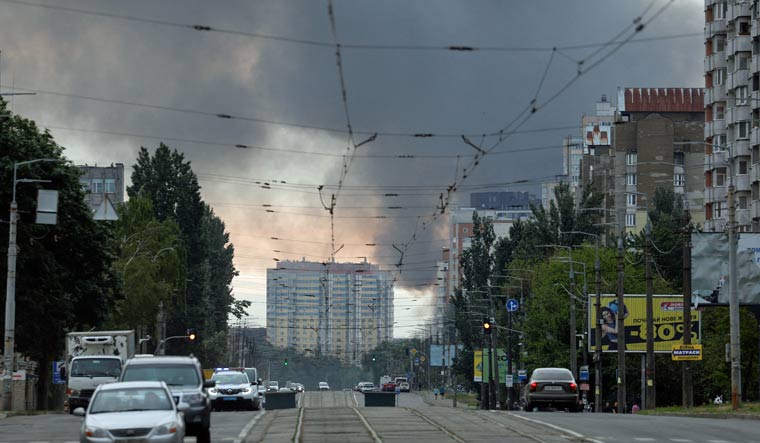 Smoke rises after missile strikes, as Russia's attack on Ukraine continues, in Kyiv, Ukraine June 5, 2022 | Reuters