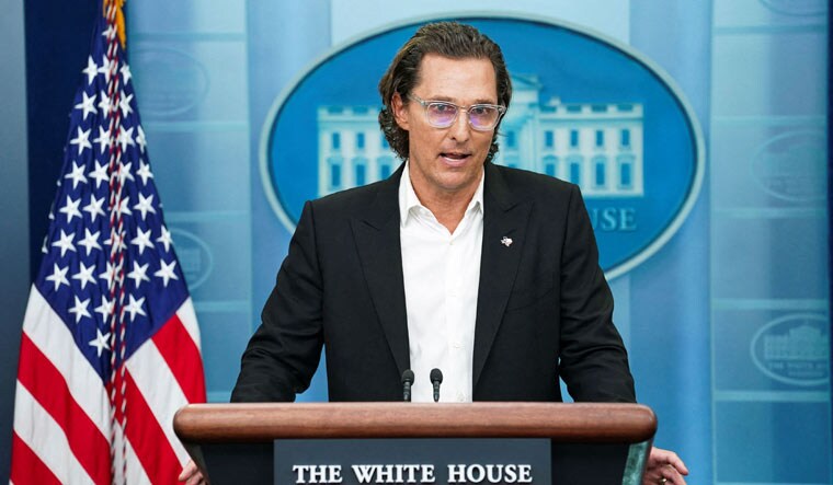 Actor Matthew McConaughey, a native of Uvalde, Texas as well as a father and a gun owner, speaks to reporters about the recent mass shooting at an elementary school in Uvalde during a press briefing at the White House in Washington, U.S., June 7, 2022 | Reuters