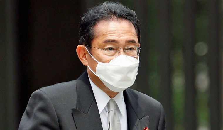 Japans Prime Minister Fumio Kishida visits the Chidorigafuchi National Cemetery in Tokyo, Monday, Aug. 15, 2022 | AP

