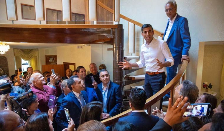 Rishi Sunak with Lord Dolar Popat at Popat's house | supplied
