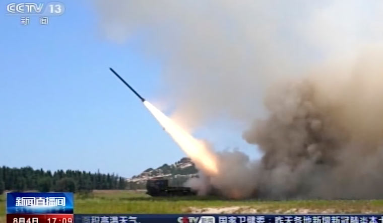 A projectile is launched from an unspecified location in China | CCTV via AP