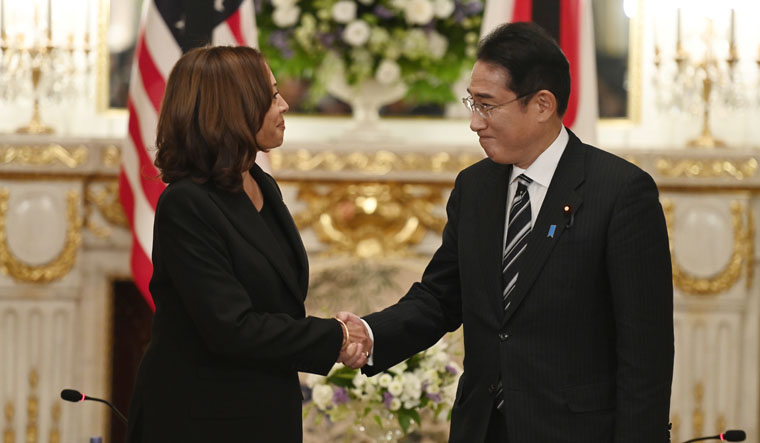US Vice-President Kamala Harris with Japan PM Fumio Kishida