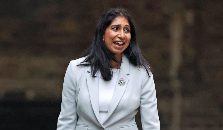 Suella Braverman arrives at Number 10 Downing Street, in London, Britain September 6, 2022 | AP
