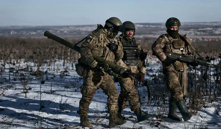 Ukrainian soldiers on their positions in the frontline near Soledar, Donetsk region, Ukraine | AP