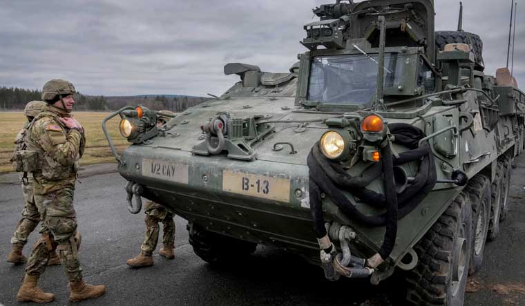 File image of  a Stryker combat vehicle. The Pentagon says the U.S. will send 90 such Stryker combat vehicles and an additional 59 Bradley fighting vehicles to Ukraine | AP