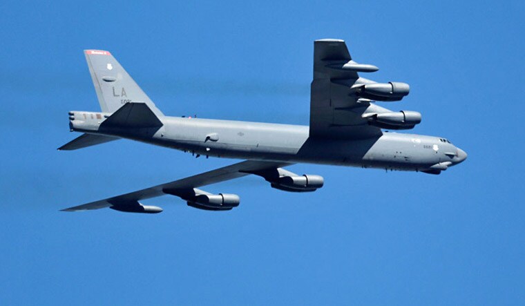 Representative image:  A U.S. Air Force B-52 bomber flies during the Seoul International Aerospace and Defense Exhibition 2023 at Seoul Air Base in Seongnam, South Korea, on Oct. 17, 2023 | AP