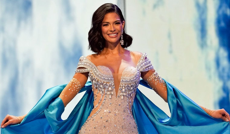 Miss NicaraguaSheynnis Palacios participates in the evening gown category during the 72nd Miss Universe Beauty Pageant in San Salvador, El Salvador, Saturday, Nov. 18, 2023 | AP